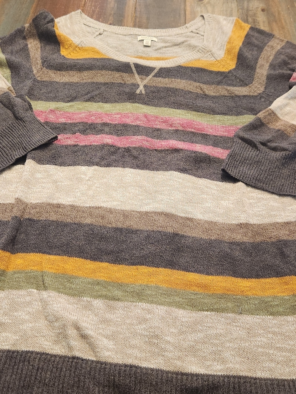 Striped Knit Sweater - Multicolor Stripe Pullover